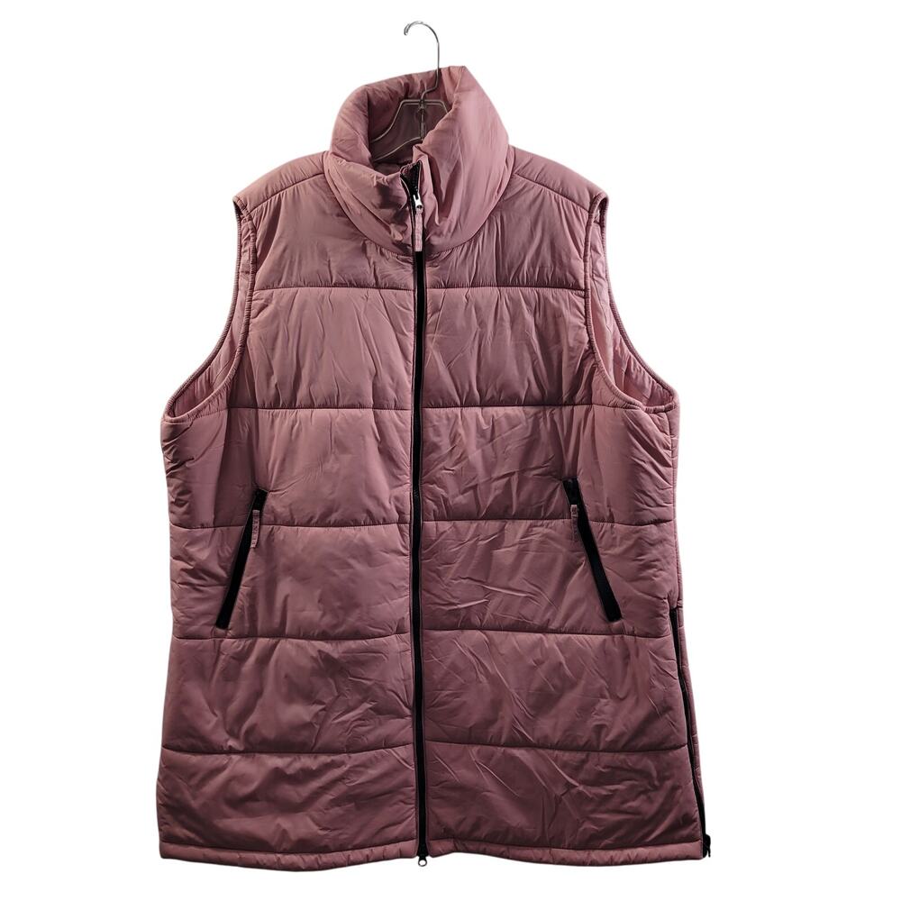 Ulla Popken Pink Long Puffer Vest Size 20/22 91625-Clo2 - Picture 1 of 6